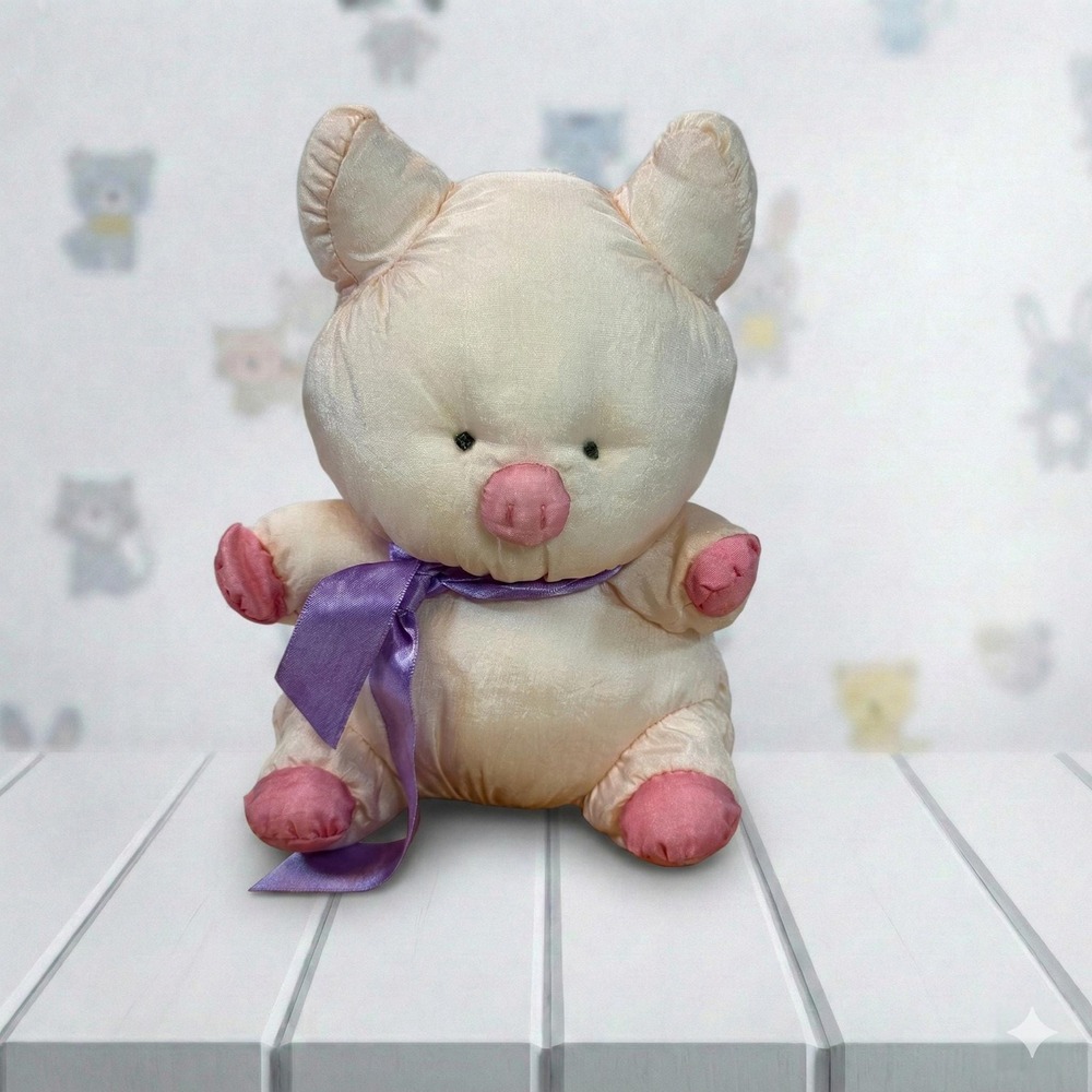 Vintage Sanrio Pippo Pig Plush - Rare 1991 Kobuta Pippo - Puffy Nylon Parachute